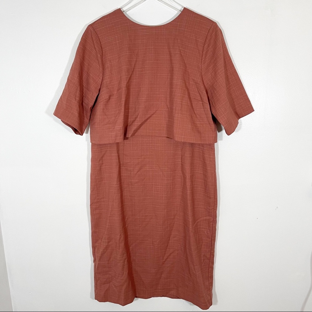 New Ann Taylor Mauve Dress with top overlay MIDI